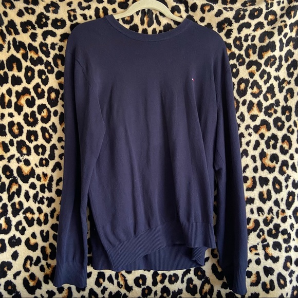 Tommy Hilfiger Sweaters | Tommy Hilfiger Navy Blue Knit Sweater | Color: Blue/Red | Size: L | Pm-39865165's Closet